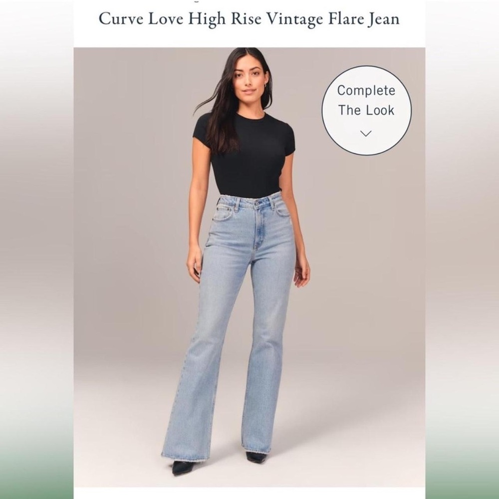 Abercrombie & Fitch Curve Love High Rise Vintage Flare Jeans